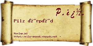 Pilz Árpád névjegykártya